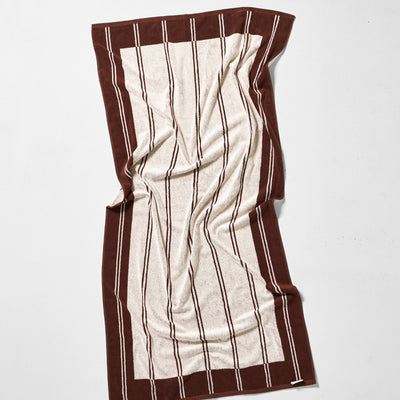 Twin Stripe Towel - Chocolate