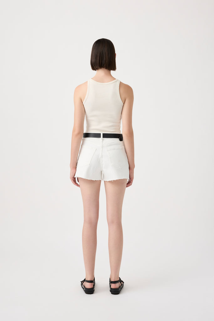 Annie Classic Denim Shorts - Soft White