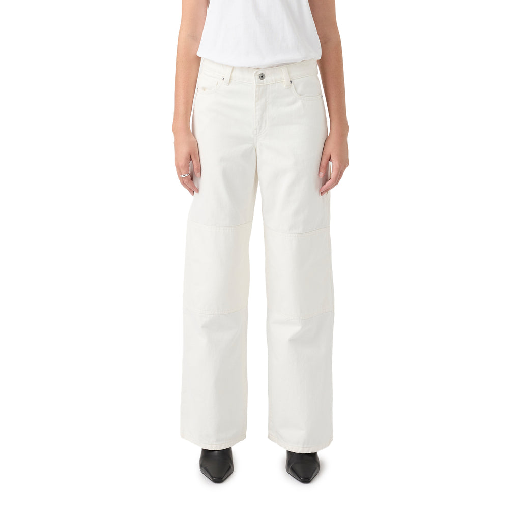 Bianca Mid Rise Wide Leg Jean - White