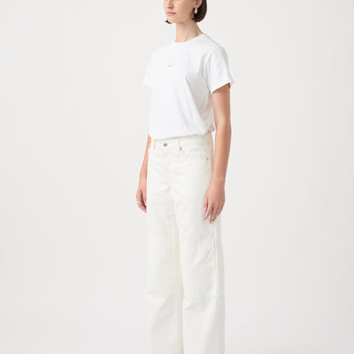 Bianca Mid Rise Wide Leg Jean - White