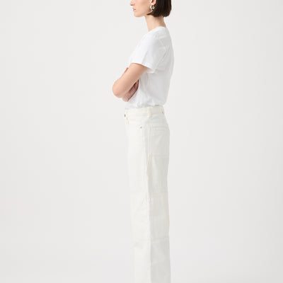 Bianca Mid Rise Wide Leg Jean - White