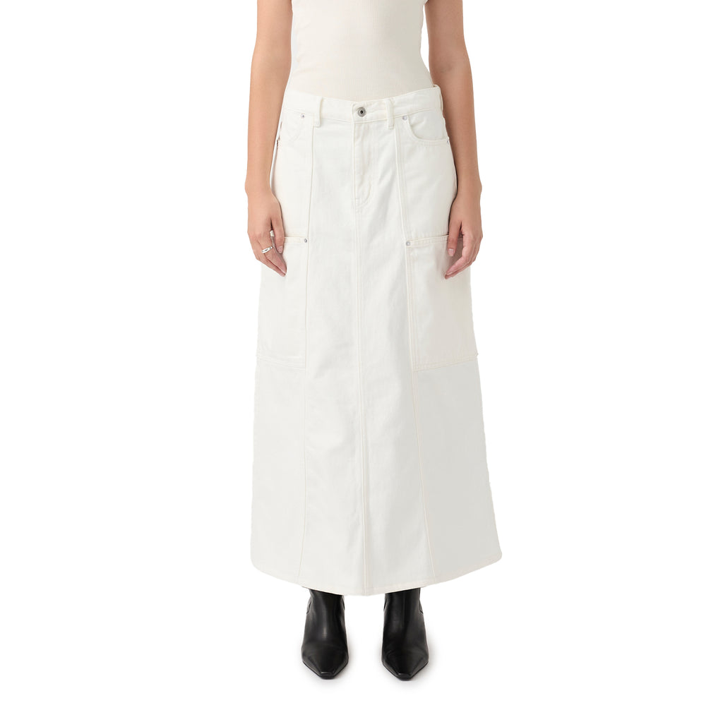 Deni Maxi Denim Skirt - White