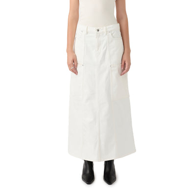 Deni Maxi Denim Skirt - White