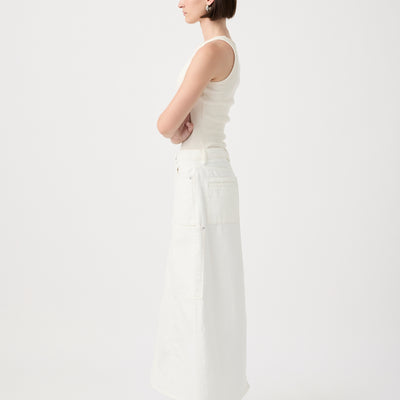 Deni Maxi Denim Skirt - White