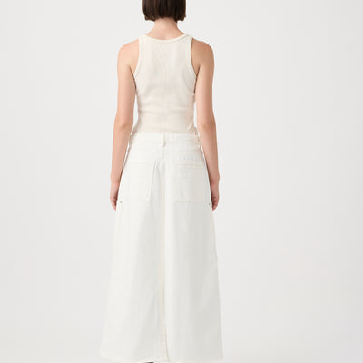 Deni Maxi Denim Skirt - White