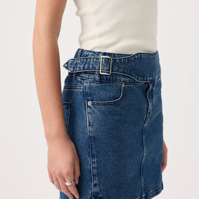 Marine Denim Mini Skirt - Dusk