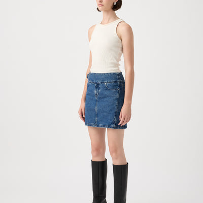 Marine Denim Mini Skirt - Dusk