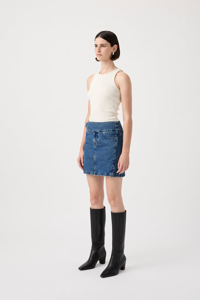 Marine Denim Mini Skirt - Dusk