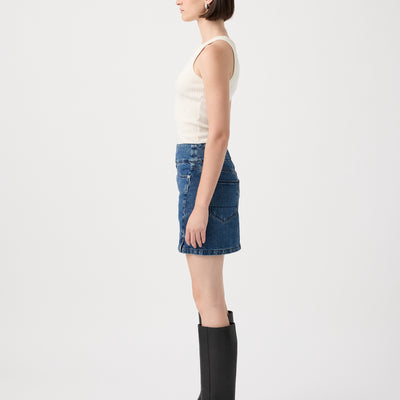 Marine Denim Mini Skirt - Dusk