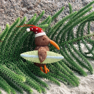 Christmas Decoration - Surfing Kiwi