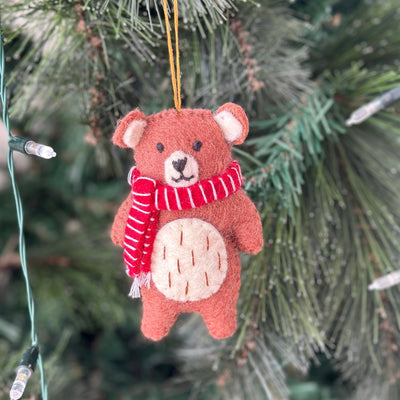 Christmas Decoration - Bear Wearing Scarf