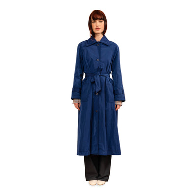 Paper Plane - Penny Sage - Sunshower Nylon Trench Coat - Mary Blue