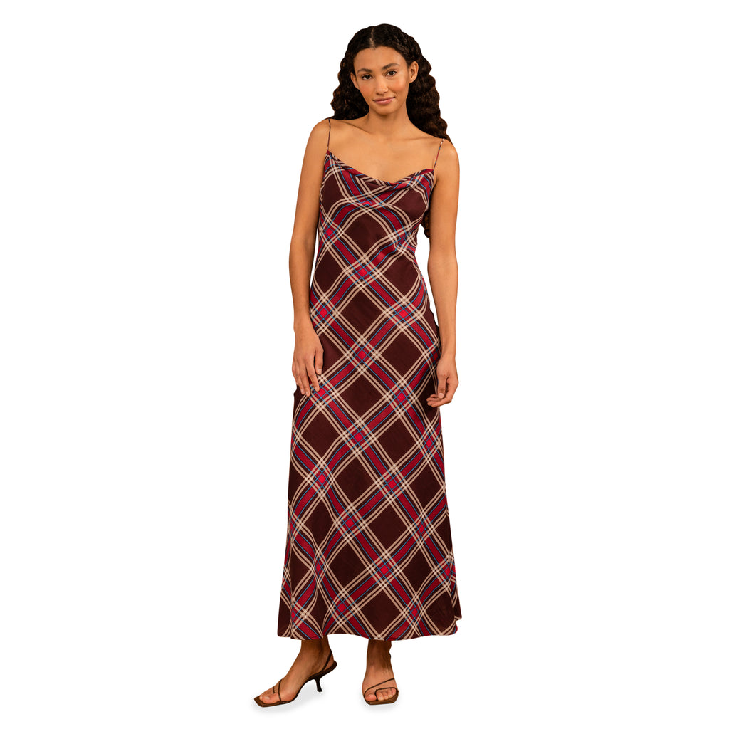 Valentine Dress - Plum Tartan