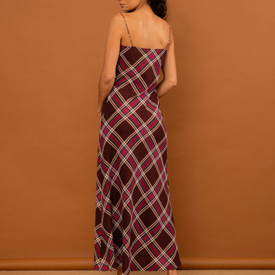 Valentine Dress - Plum Tartan