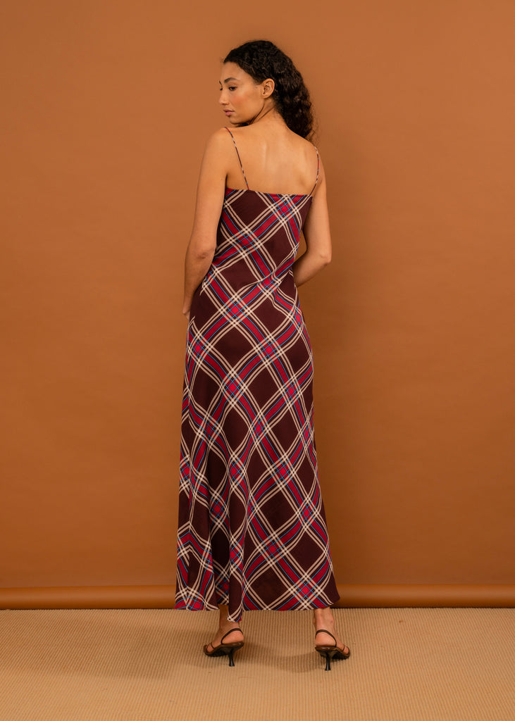 Valentine Dress - Plum Tartan