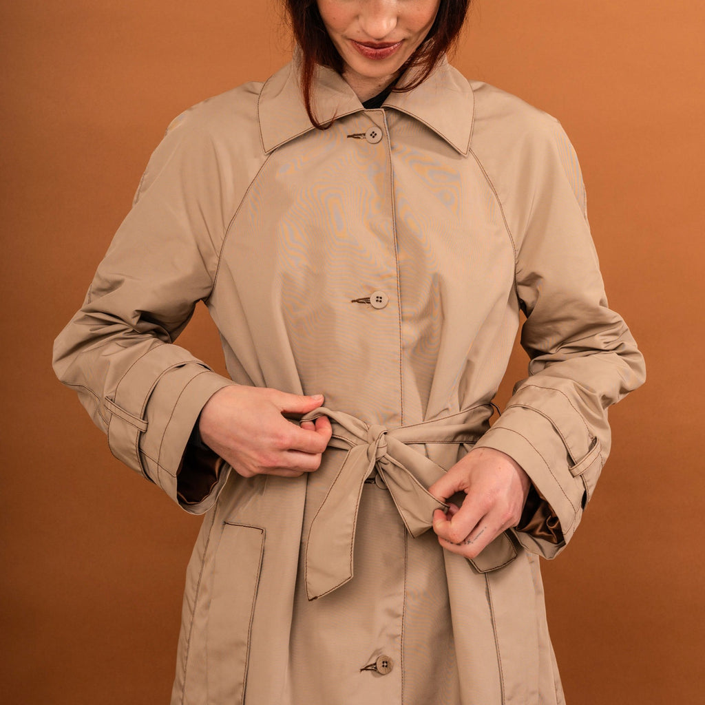 Paper Plane - Penny Sage - Sunshower Nylon Trench Coat - Cappuccino