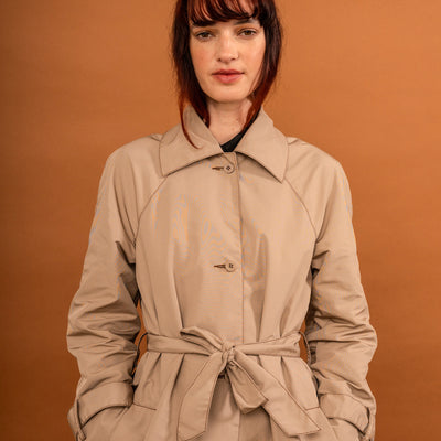 Paper Plane - Penny Sage - Sunshower Nylon Trench Coat - Cappuccino