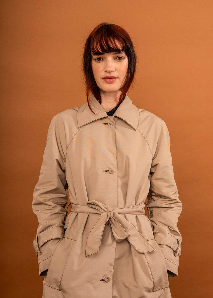 Paper Plane - Penny Sage - Sunshower Nylon Trench Coat - Cappuccino