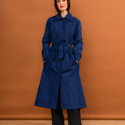 Paper Plane - Penny Sage - Sunshower Nylon Trench Coat - Mary Blue