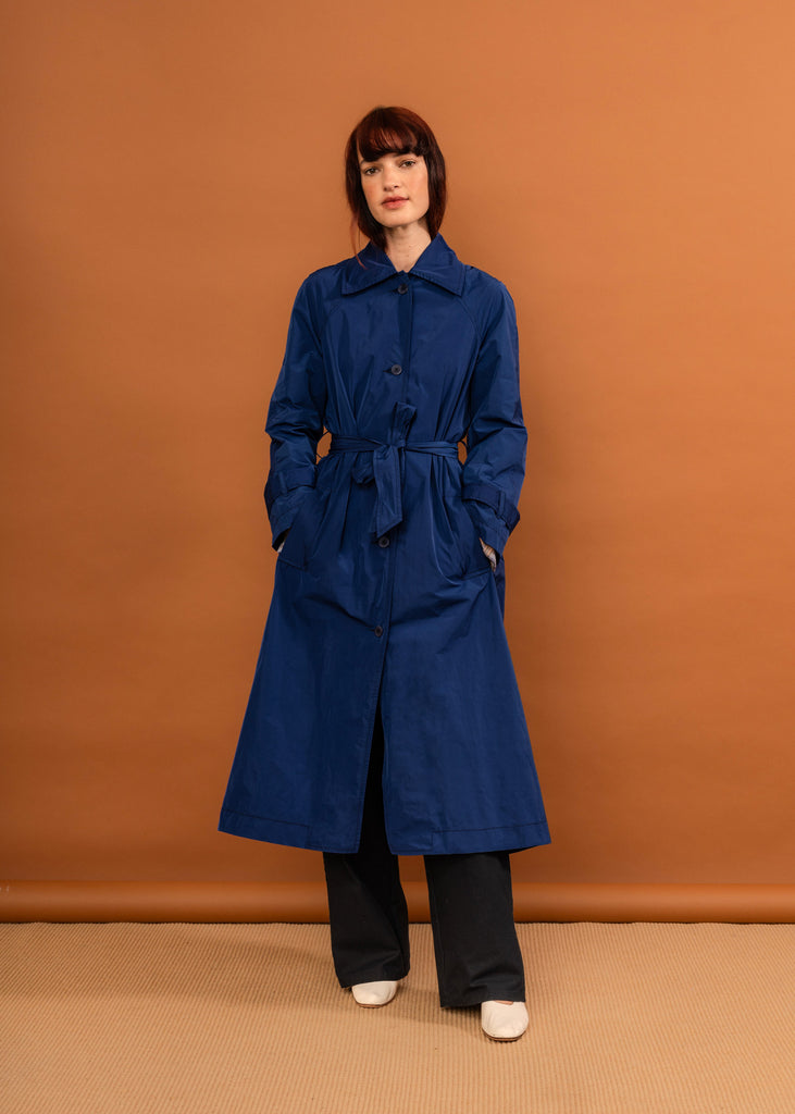 Paper Plane - Penny Sage - Sunshower Nylon Trench Coat - Mary Blue