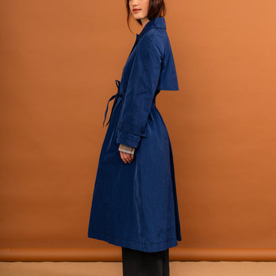 Paper Plane - Penny Sage - Sunshower Nylon Trench Coat - Mary Blue