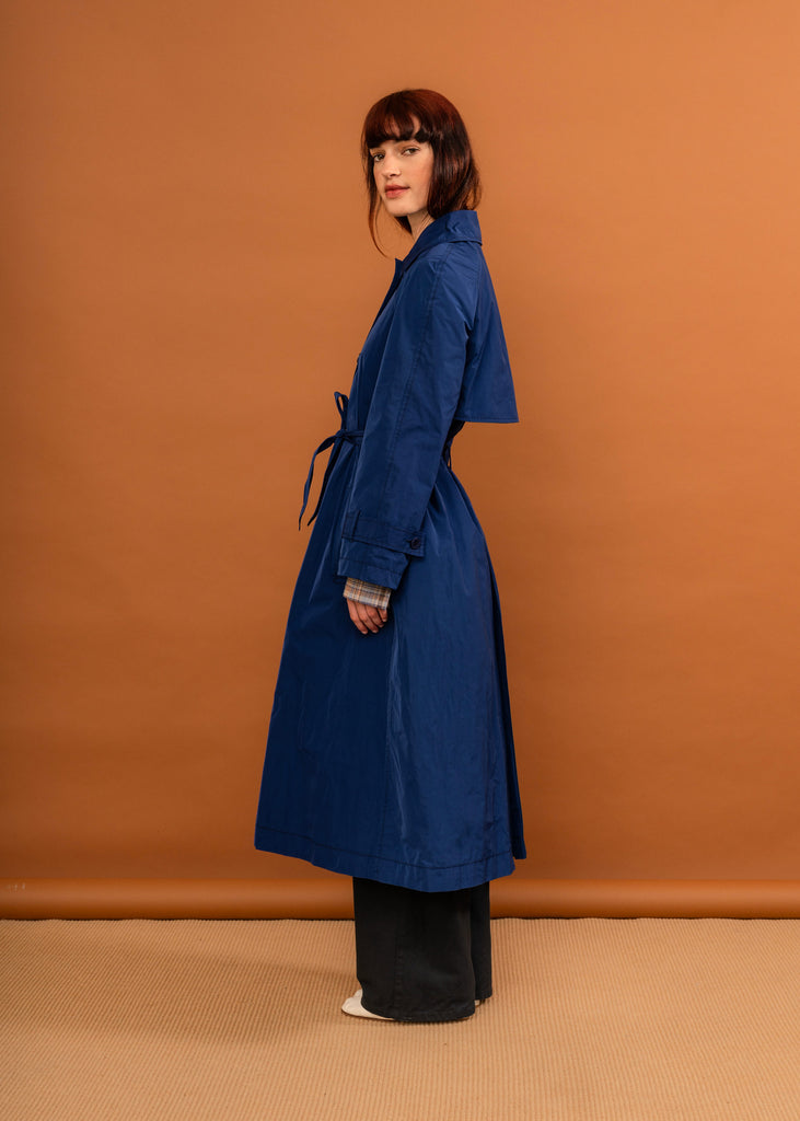 Paper Plane - Penny Sage - Sunshower Nylon Trench Coat - Mary Blue