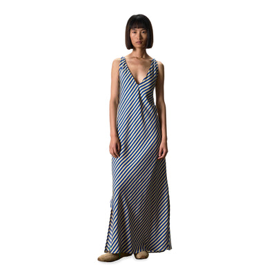 Moussa Dress - Blue & Cream Stripe