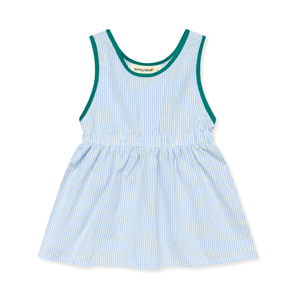 Stripe Pinafore Dress - Blue