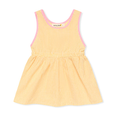 Stripe Pinafore Dress - Yellow