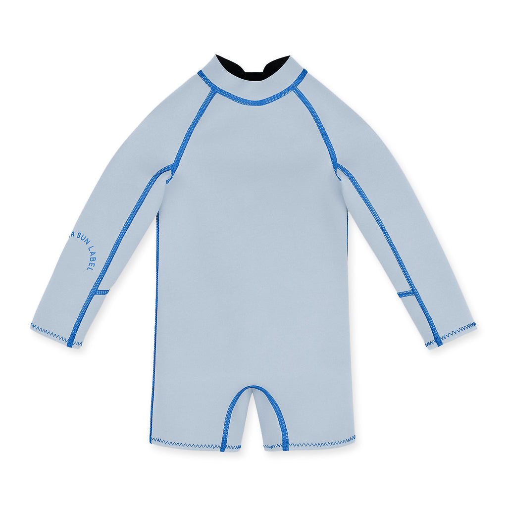 Paper Plane - Summer Sun Label - Kids' Springsuit Wetsuit - Long Arms & Short Legs Wetsuit - Dusty Blue