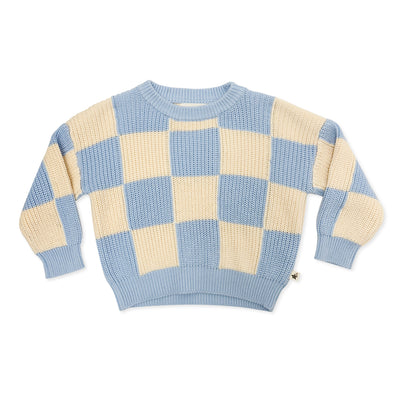 Sunday Check Knit - Baby Blue