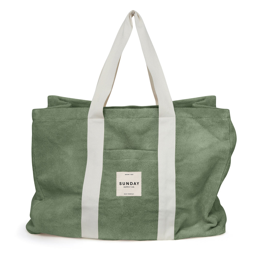 Towelling Beach Bag - Tallow