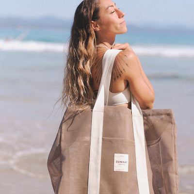 Mesh Beach Bag - Husk