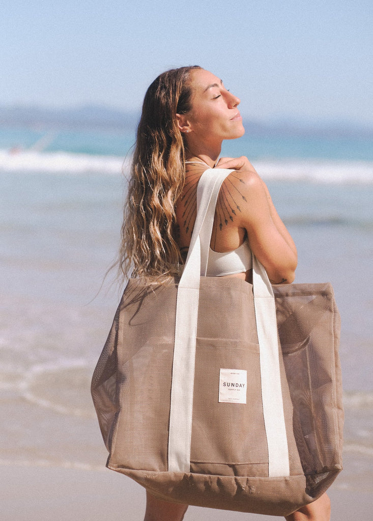 Mesh Beach Bag - Husk