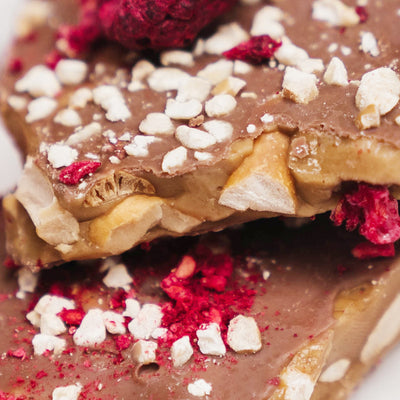 Milk Chocolate, Peanut & Raspberry Toffee