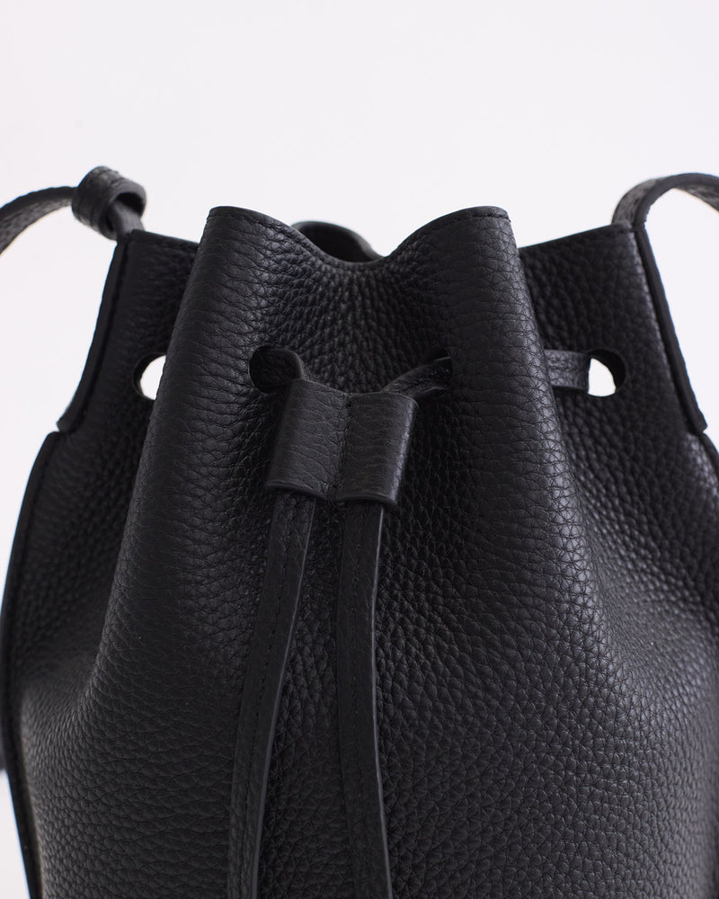 Bobb Bucket Bag - Black Pebbled Leather