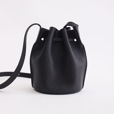 Bobb Bucket Bag - Black Pebbled Leather