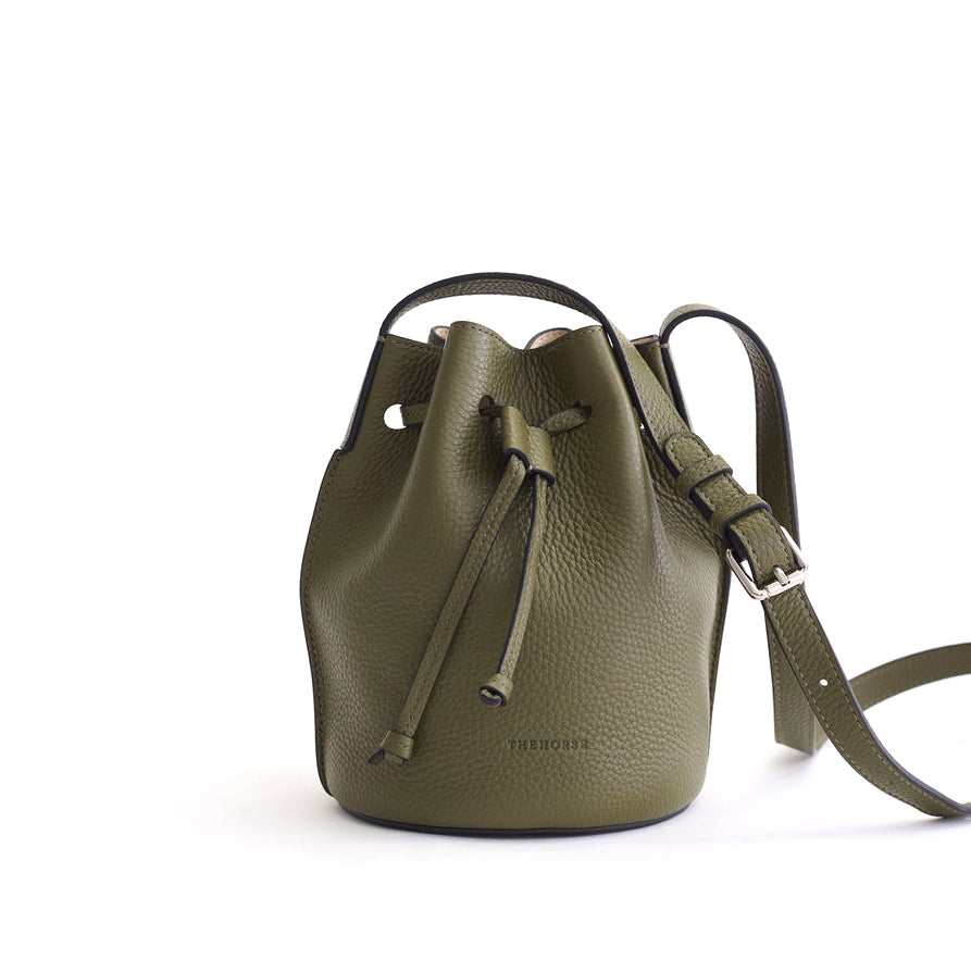 Bobb Bucket Bag - Olive Pebbled Leather