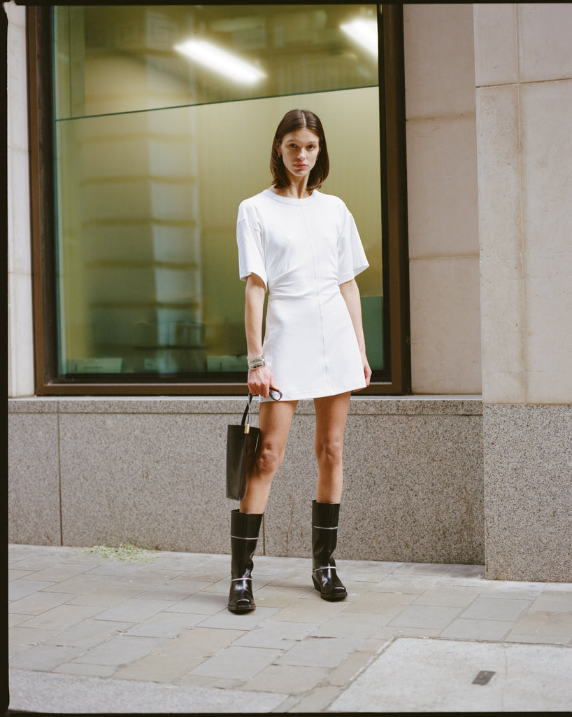 Momentum Tee Mini Dress - White