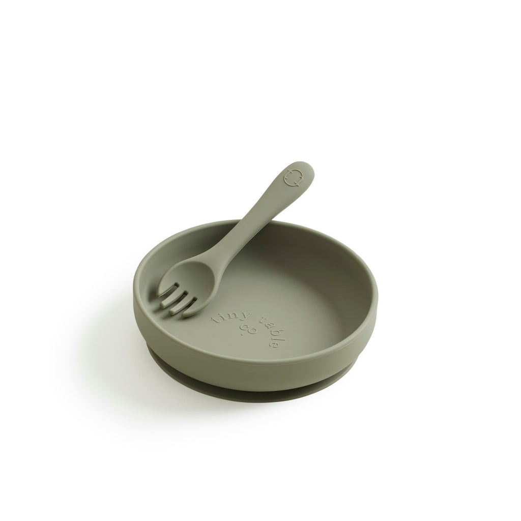 Plate & Spork Set - Olive