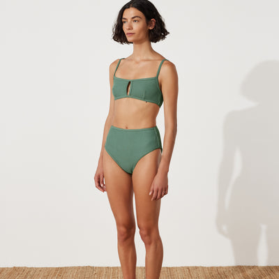 Emerald Textured High Waist Bikini