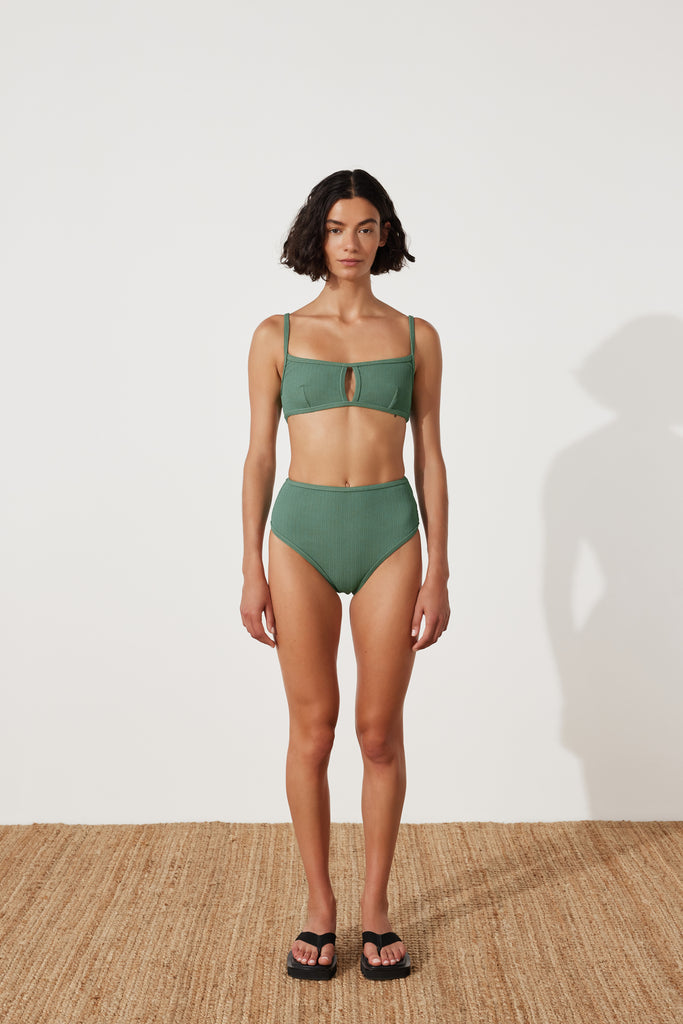 Emerald Textured High Waist Bikini