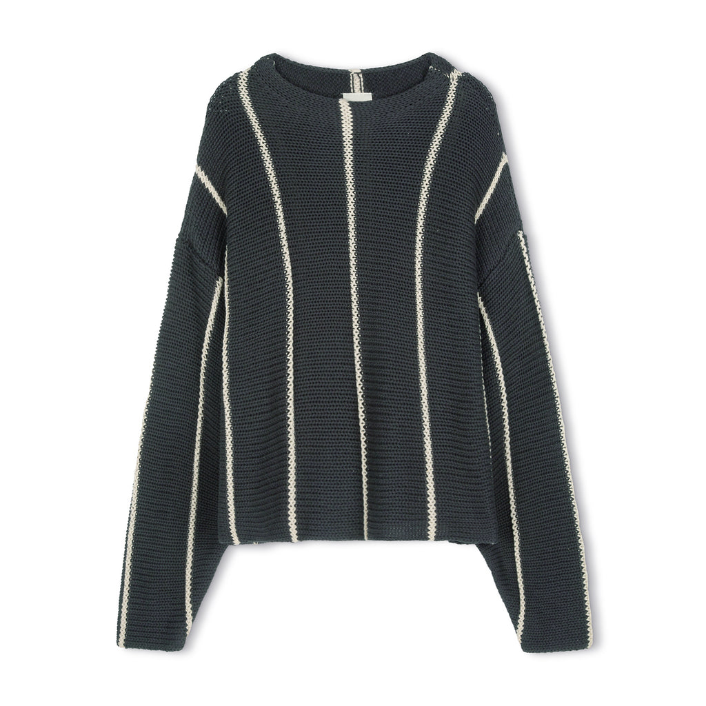 Charcoal Stripe Knit Jumper