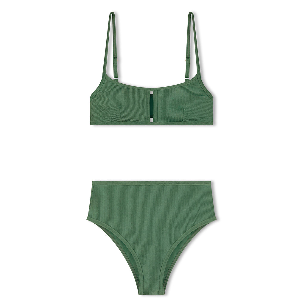 Emerald Textured High Waist Bikini