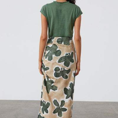 Eucalyptus Flower Ruched Skirt