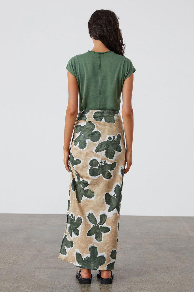 Eucalyptus Flower Ruched Skirt