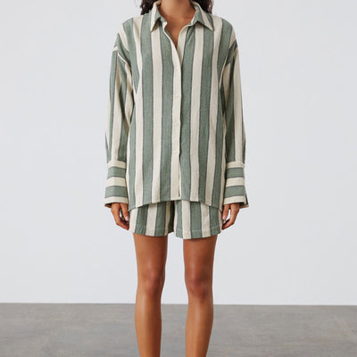 Eucalyptus Stripe Tie Shirt