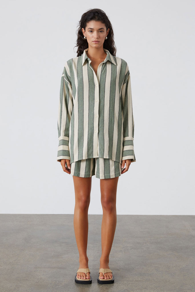 Eucalyptus Stripe Tie Shirt