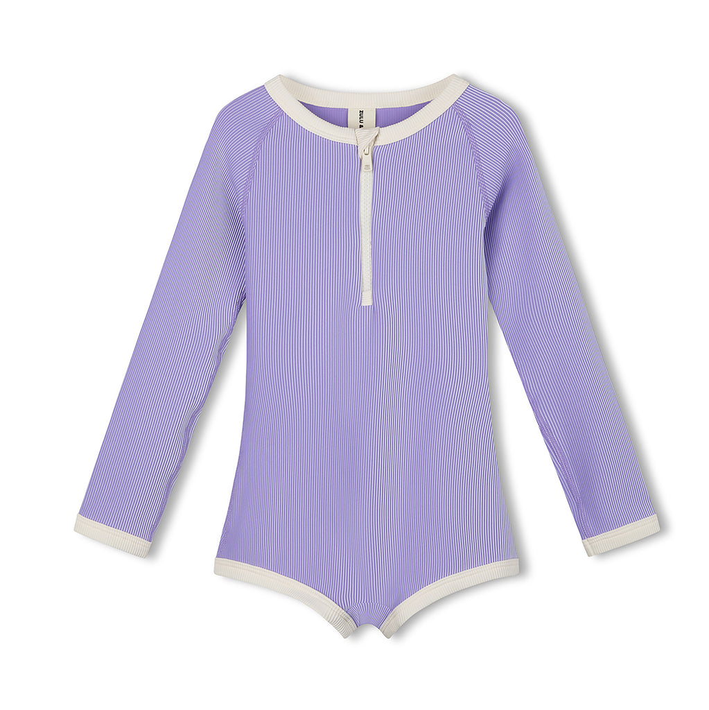 Mini Rib One Piece Rashie - Grape