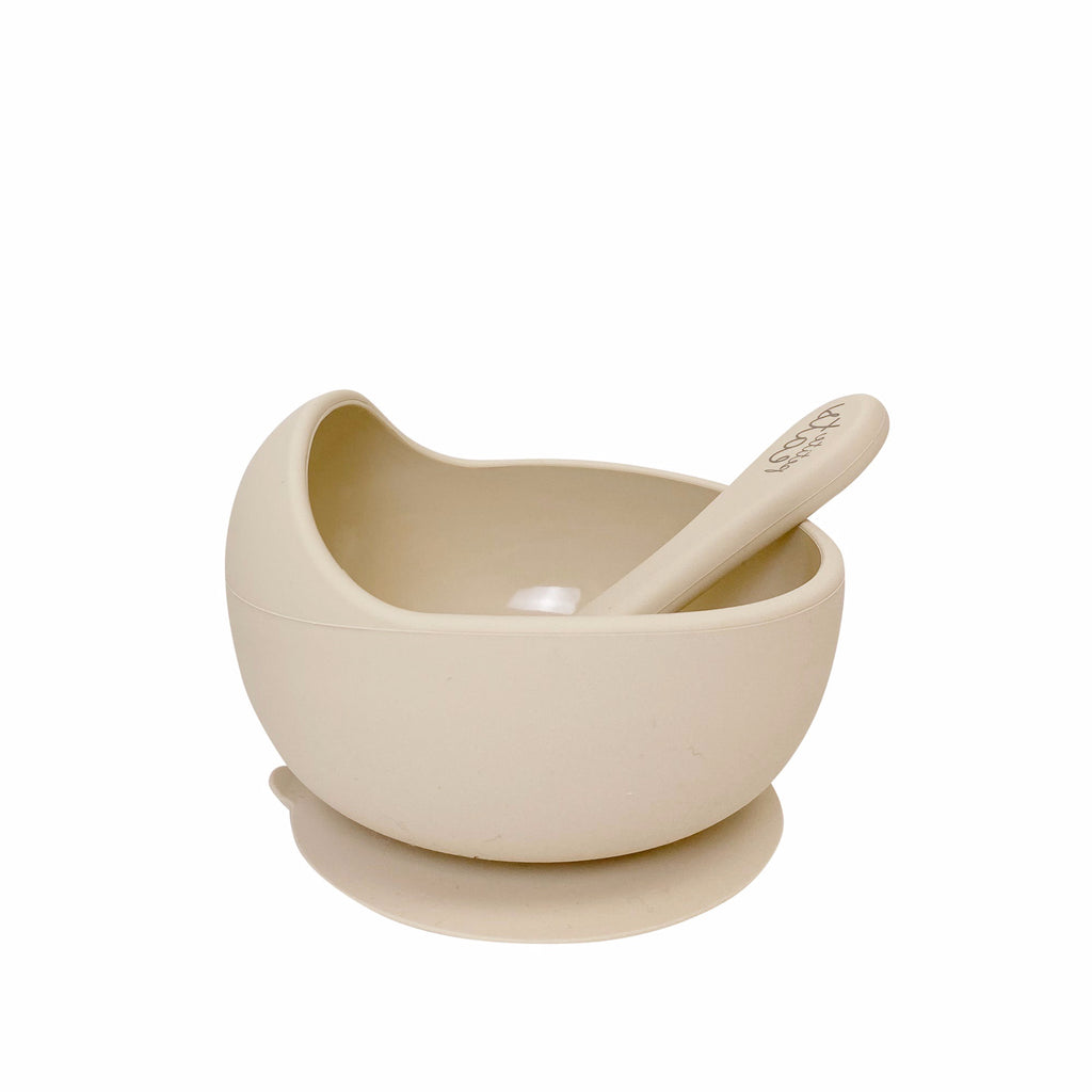 Suction Bowl & Spoon - Sand - Petite Eats - Baby - Paper Plane - Tauranga Stockist